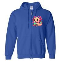 Axolotl Boba Tea Kawaii Neko Japanese Bubble Tea Full Zip Hoodie