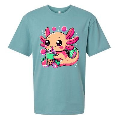 Axolotl Boba Tea Kawaii Neko Japanese Bubble Tea Sueded Cloud Jersey T-Shirt