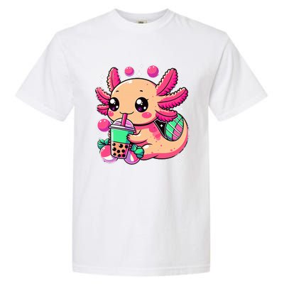 Axolotl Boba Tea Kawaii Neko Japanese Bubble Tea Garment-Dyed Heavyweight T-Shirt