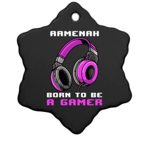 Aaah Born To Be A Gamer Personalized Gift Ceramic Star Ornament