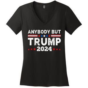 Anybody But Trump 2024 Anyone But Trump Presidential Women's V-Neck T-Shirt