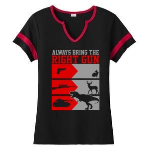 Always Bring The Right Funny Ladies Halftime Notch Neck Tee