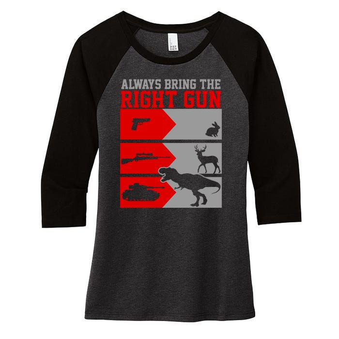 Always Bring The Right Funny Women's Tri-Blend 3/4-Sleeve Raglan Shirt