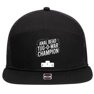 Anal Bead Tugowar Champion Funny Saying 7 Panel Mesh Trucker Snapback Hat