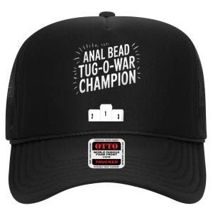 Anal Bead Tugowar Champion Funny Saying High Crown Mesh Back Trucker Hat