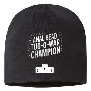 Anal Bead Tugowar Champion Funny Saying Sustainable Beanie