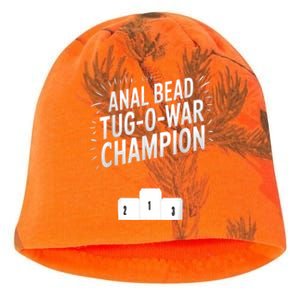 Anal Bead Tugowar Champion Funny Saying Kati - Camo Knit Beanie