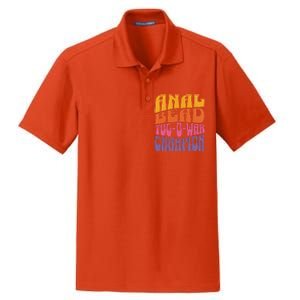 Anal Bead Tugowar Champion Funny Saying Dry Zone Grid Polo