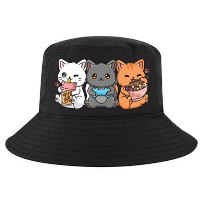 Anime Boba Tea Bubble Tea Gaming Gamer Ramen Cat Cool Comfort Performance Bucket Hat