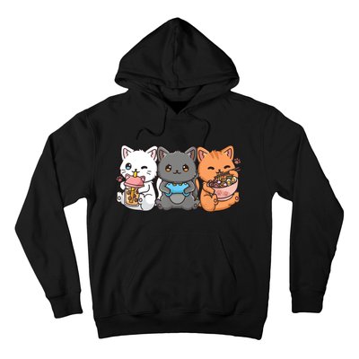 Anime Boba Tea Bubble Tea Gaming Gamer Ramen Cat Hoodie