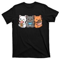 Anime Boba Tea Bubble Tea Gaming Gamer Ramen Cat T-Shirt