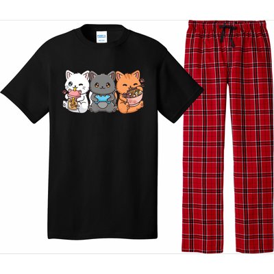 Anime Boba Tea Bubble Tea Gaming Gamer Ramen Cat Pajama Set