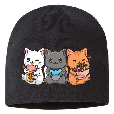 Anime Boba Tea Bubble Tea Gaming Gamer Ramen Cat Sustainable Beanie