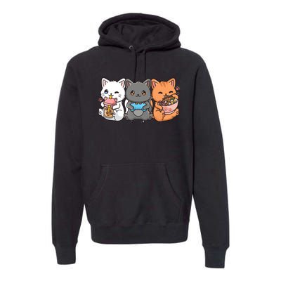 Anime Boba Tea Bubble Tea Gaming Gamer Ramen Cat Premium Hoodie