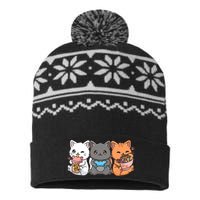 Anime Boba Tea Bubble Tea Gaming Gamer Ramen Cat USA-Made Snowflake Beanie