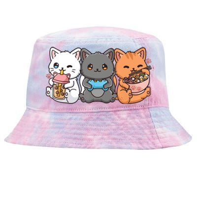 Anime Boba Tea Bubble Tea Gaming Gamer Ramen Cat Tie-Dyed Bucket Hat