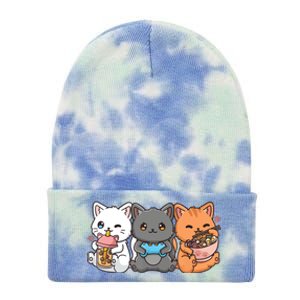 Anime Boba Tea Bubble Tea Gaming Gamer Ramen Cat Tie Dye 12in Knit Beanie