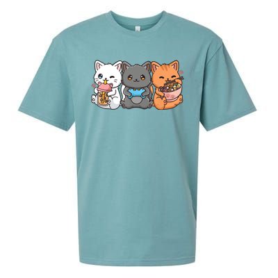 Anime Boba Tea Bubble Tea Gaming Gamer Ramen Cat Sueded Cloud Jersey T-Shirt