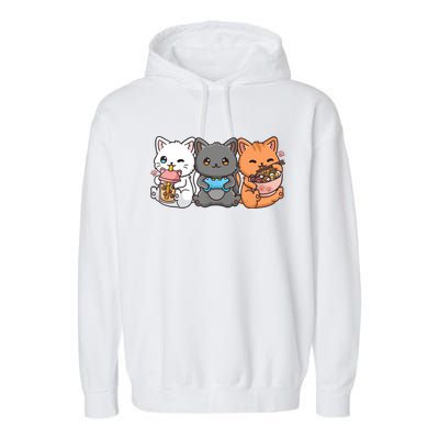 Anime Boba Tea Bubble Tea Gaming Gamer Ramen Cat Garment-Dyed Fleece Hoodie