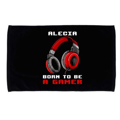 Alecia Born To Be A Gamer Personalized Gift Microfiber Hand Towel