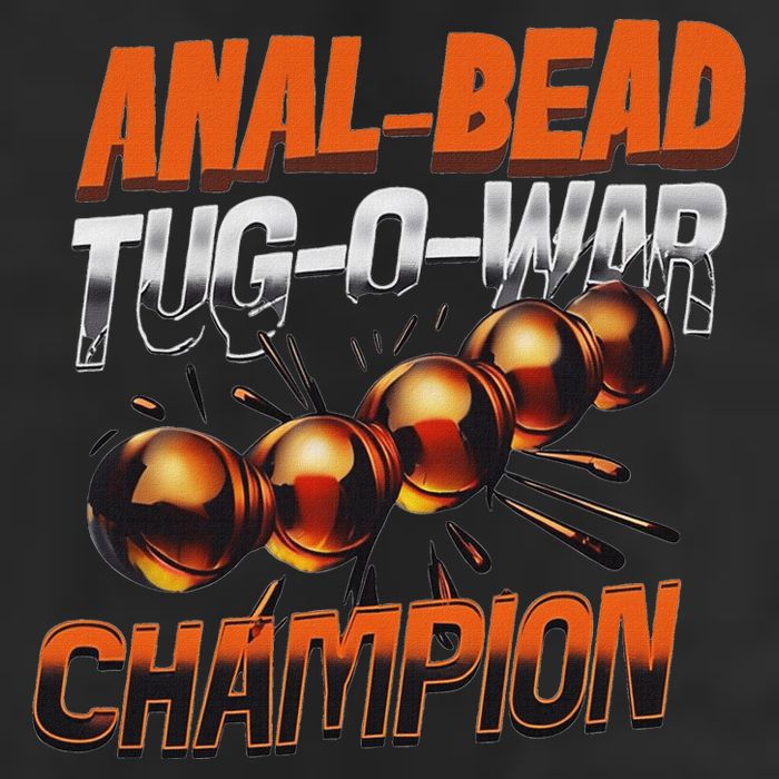 Anal Bead Tug O War Champion Funny Saying 7 Panel Mesh Trucker Snapback Hat