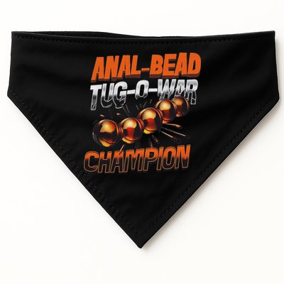 Anal Bead Tug O War Champion Funny Saying USA-Made Doggie Bandana