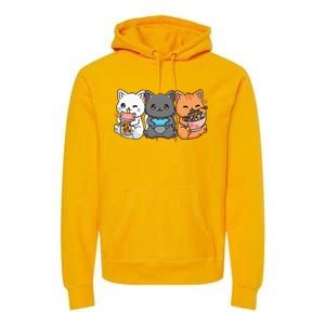 Anime Boba Tea Bubble Tea Gaming Gamer Ramen Cat Premium Hoodie