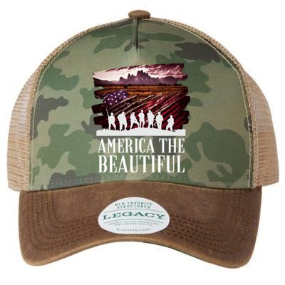 America Beautiful T Mountains Purple T Patriotic Decor Gift Legacy Tie Dye Trucker Hat