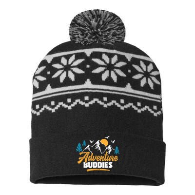 Adventure Buddies Travel Buddy Traveler Traveling USA-Made Snowflake Beanie