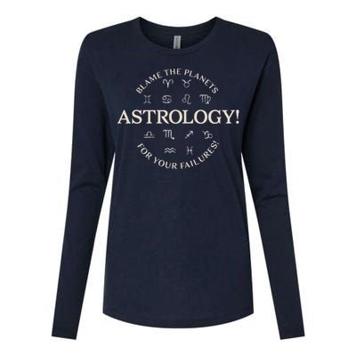 Astrology! Blame The Planets For Your Failures Symbols Womens Cotton Relaxed Long Sleeve T-Shirt