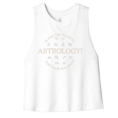 Astrology! Blame The Planets For Your Failures Symbols Women's Racerback Cropped Tank