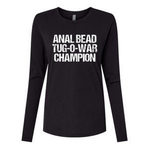 Anal Bead Tug O War Champion Funny Sarcastic Saying Womens Cotton Relaxed Long Sleeve T-Shirt