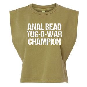 Anal Bead Tug O War Champion Funny Sarcastic Saying Garment-Dyed Women's Muscle Tee