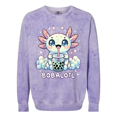 Axolotl Bubble Tea Anime Kawaii Cute Axolotl Colorblast Crewneck Sweatshirt