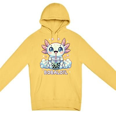 Axolotl Bubble Tea Anime Kawaii Cute Axolotl Premium Pullover Hoodie