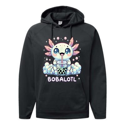 Axolotl Bubble Tea Anime Kawaii Cute Axolotl Performance Fleece Hoodie