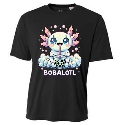 Axolotl Bubble Tea Anime Kawaii Cute Axolotl Cooling Performance Crew T-Shirt