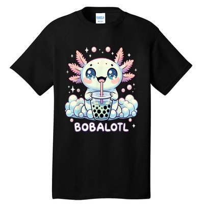 Axolotl Bubble Tea Anime Kawaii Cute Axolotl Tall T-Shirt