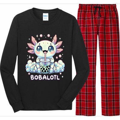 Axolotl Bubble Tea Anime Kawaii Cute Axolotl Long Sleeve Pajama Set