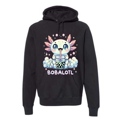 Axolotl Bubble Tea Anime Kawaii Cute Axolotl Premium Hoodie