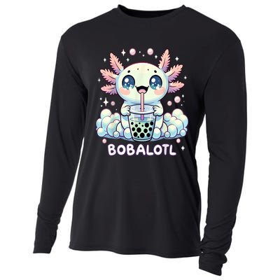 Axolotl Bubble Tea Anime Kawaii Cute Axolotl Cooling Performance Long Sleeve Crew