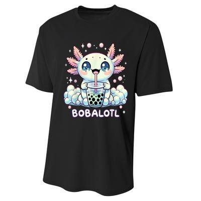 Axolotl Bubble Tea Anime Kawaii Cute Axolotl Performance Sprint T-Shirt