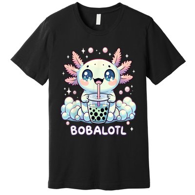 Axolotl Bubble Tea Anime Kawaii Cute Axolotl Premium T-Shirt