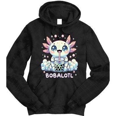 Axolotl Bubble Tea Anime Kawaii Cute Axolotl Tie Dye Hoodie