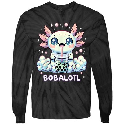 Axolotl Bubble Tea Anime Kawaii Cute Axolotl Tie-Dye Long Sleeve Shirt