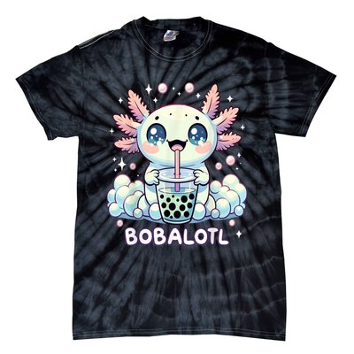 Axolotl Bubble Tea Anime Kawaii Cute Axolotl Tie-Dye T-Shirt