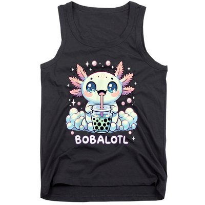 Axolotl Bubble Tea Anime Kawaii Cute Axolotl Tank Top