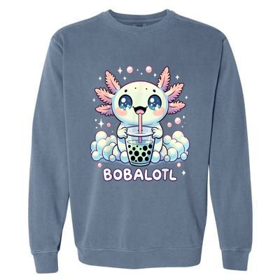 Axolotl Bubble Tea Anime Kawaii Cute Axolotl Garment-Dyed Sweatshirt