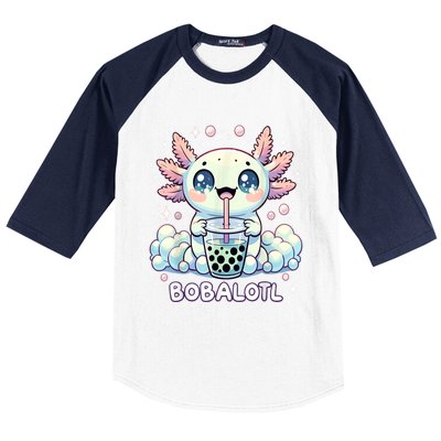 Axolotl Bubble Tea Anime Kawaii Cute Axolotl Baseball Sleeve Shirt