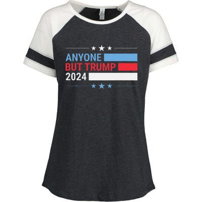 Anyone But Trump 2024 President Election Enza Ladies Jersey Colorblock Tee